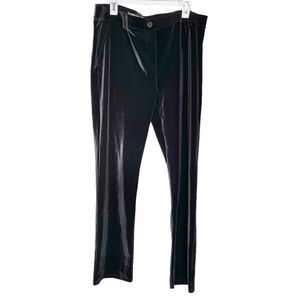 Betabrand Womens Pants Size 2XL Velvet  Wide Leg Flare High Rise  Stretch Black